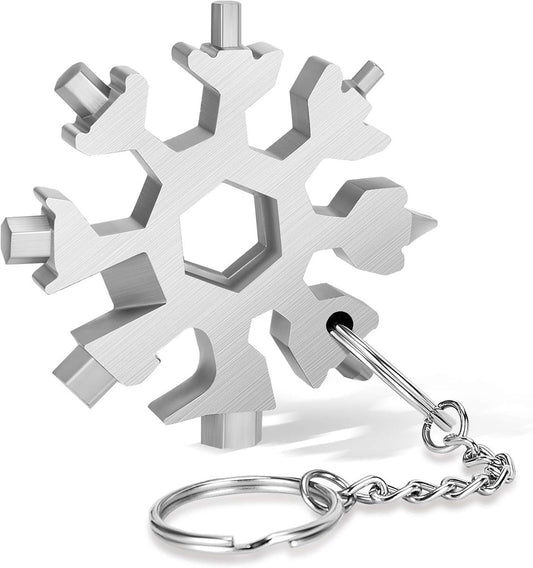18-in-1 - Snowflake Keychain - multi-tool portable keychain - Wrench