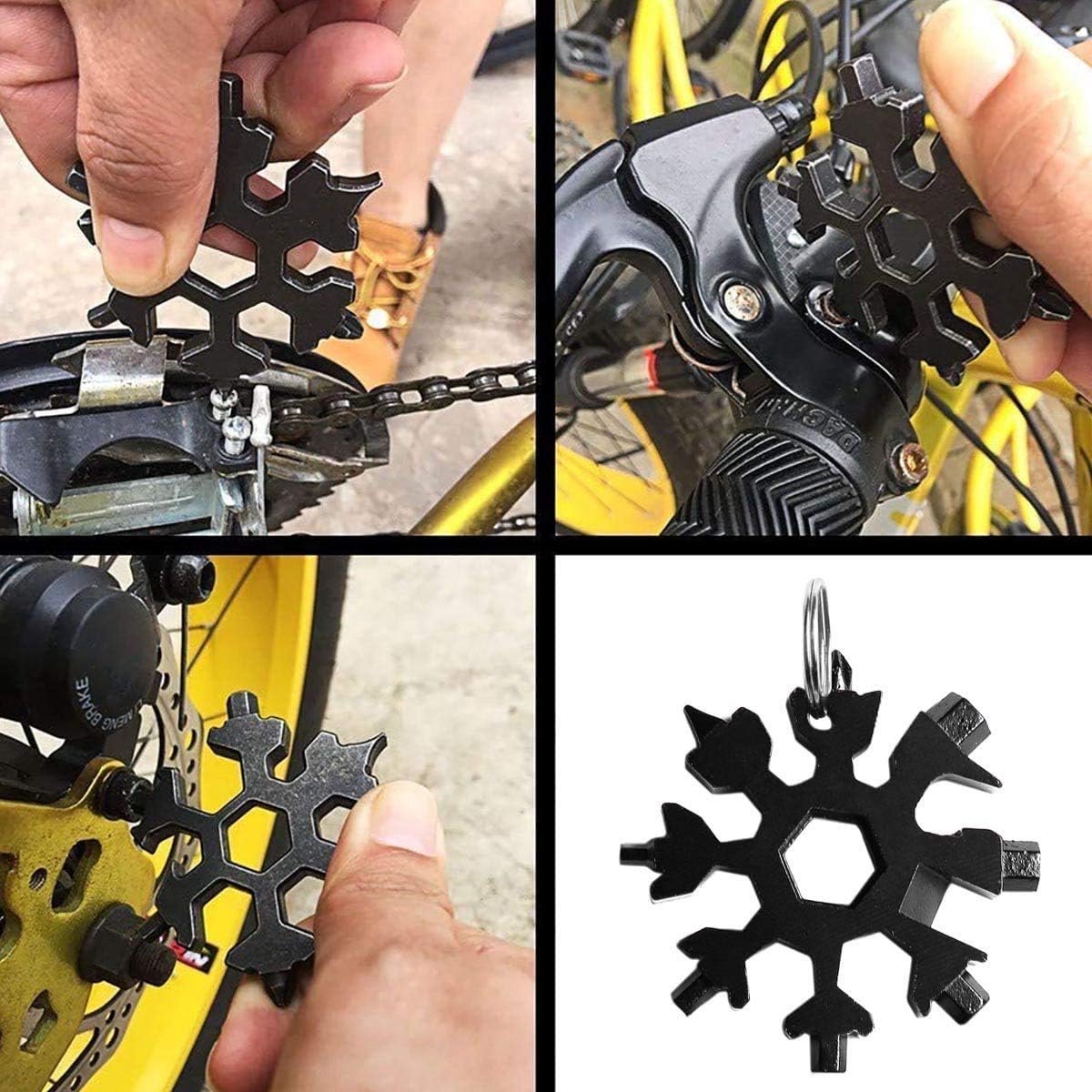 18-in-1 - Snowflake Keychain - multi-tool portable keychain - Wrench - screwdriver - bottle opener - Multi-tool - universal tool - multi-tool card - compact - pocket - outdoor adventure tool - Gift - stainless