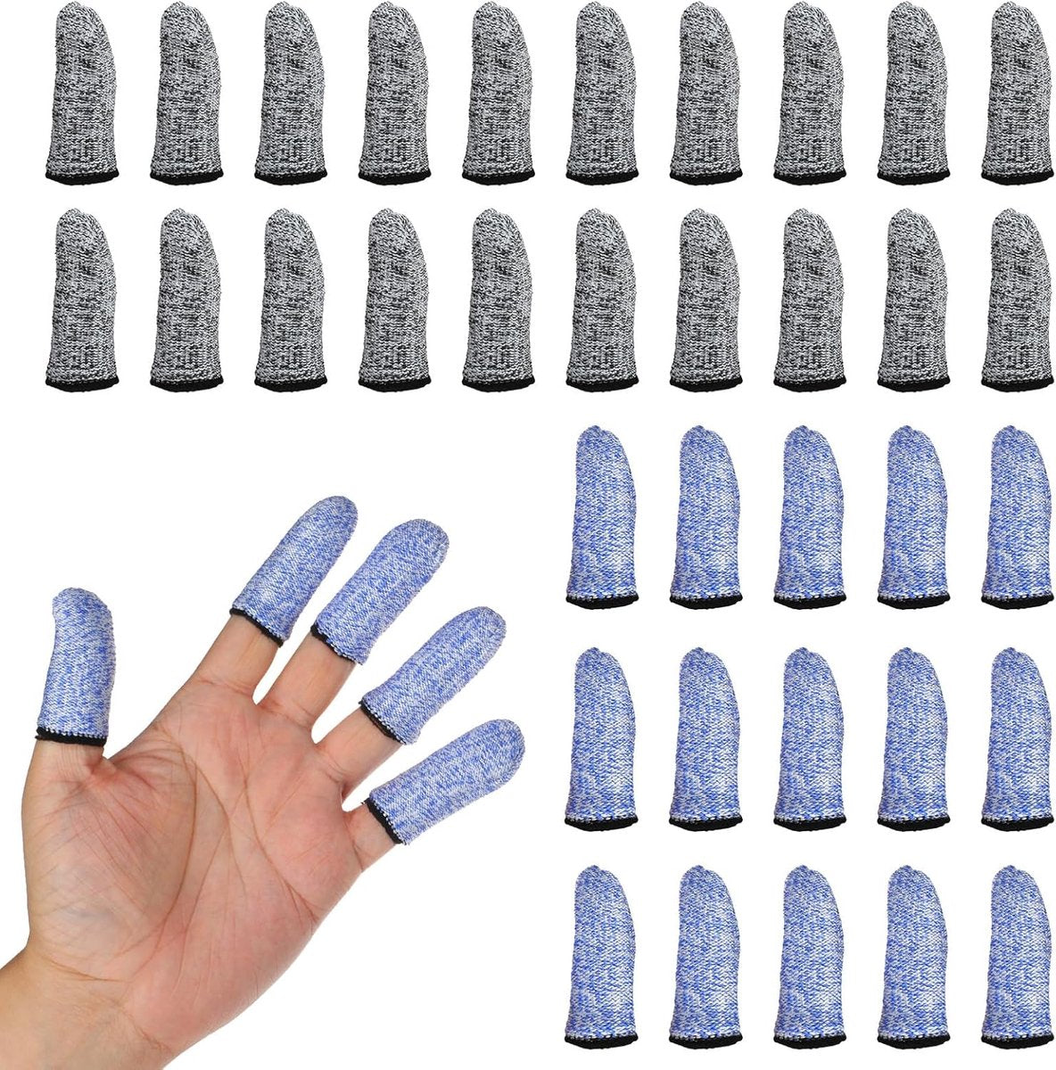Finger Protectors - 40 Pieces - Cut-Resistant Thimbles - Finger Condoms