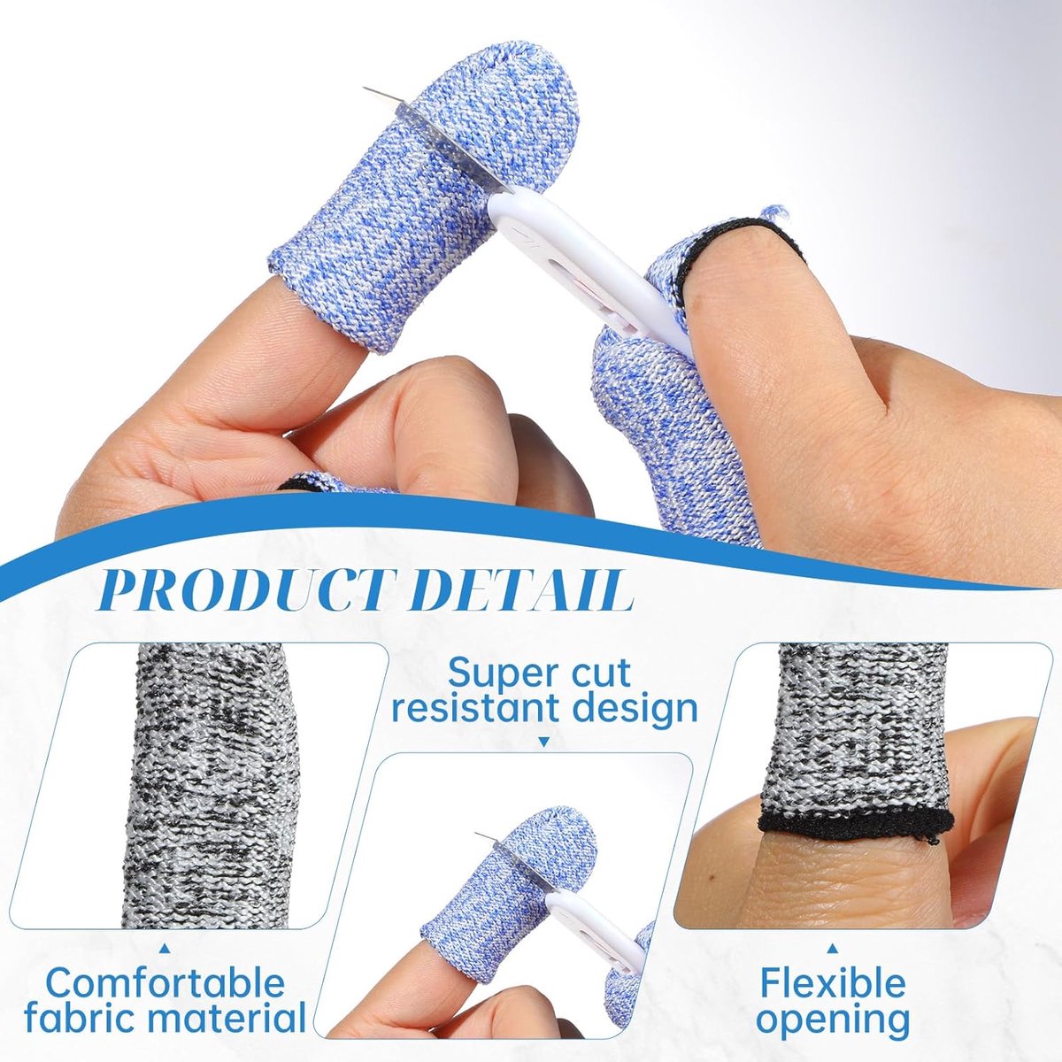 Finger Protectors - 40 Pieces - Cut-Resistant Thimbles - Finger Condoms