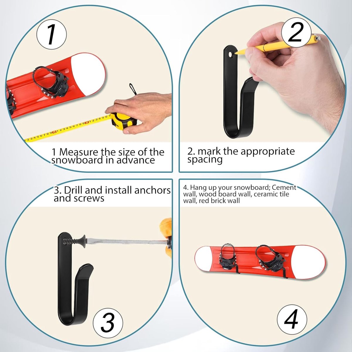 Skateboard wall mount - snowboard wall mount