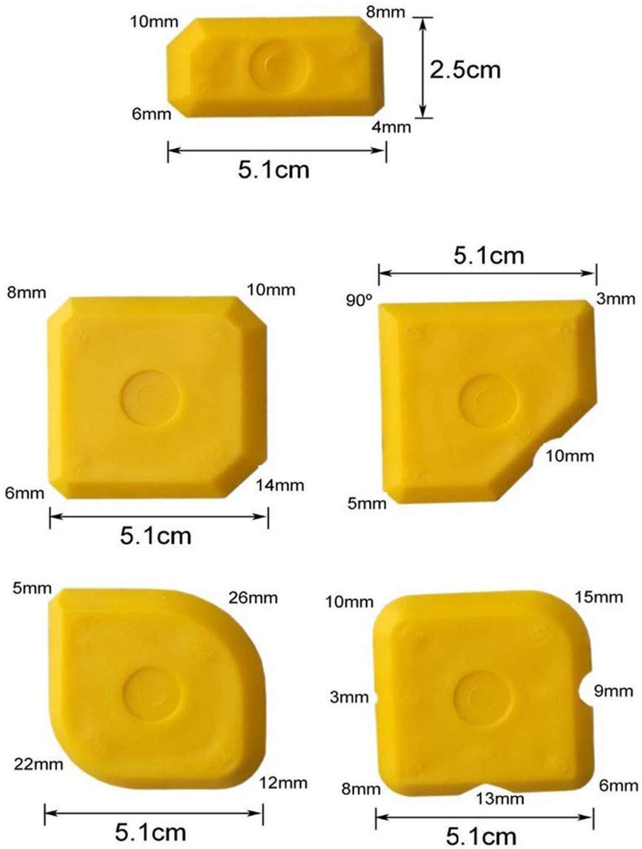 5 pieces - Seam tools - Silicone seam tools - Silicone sealant tool