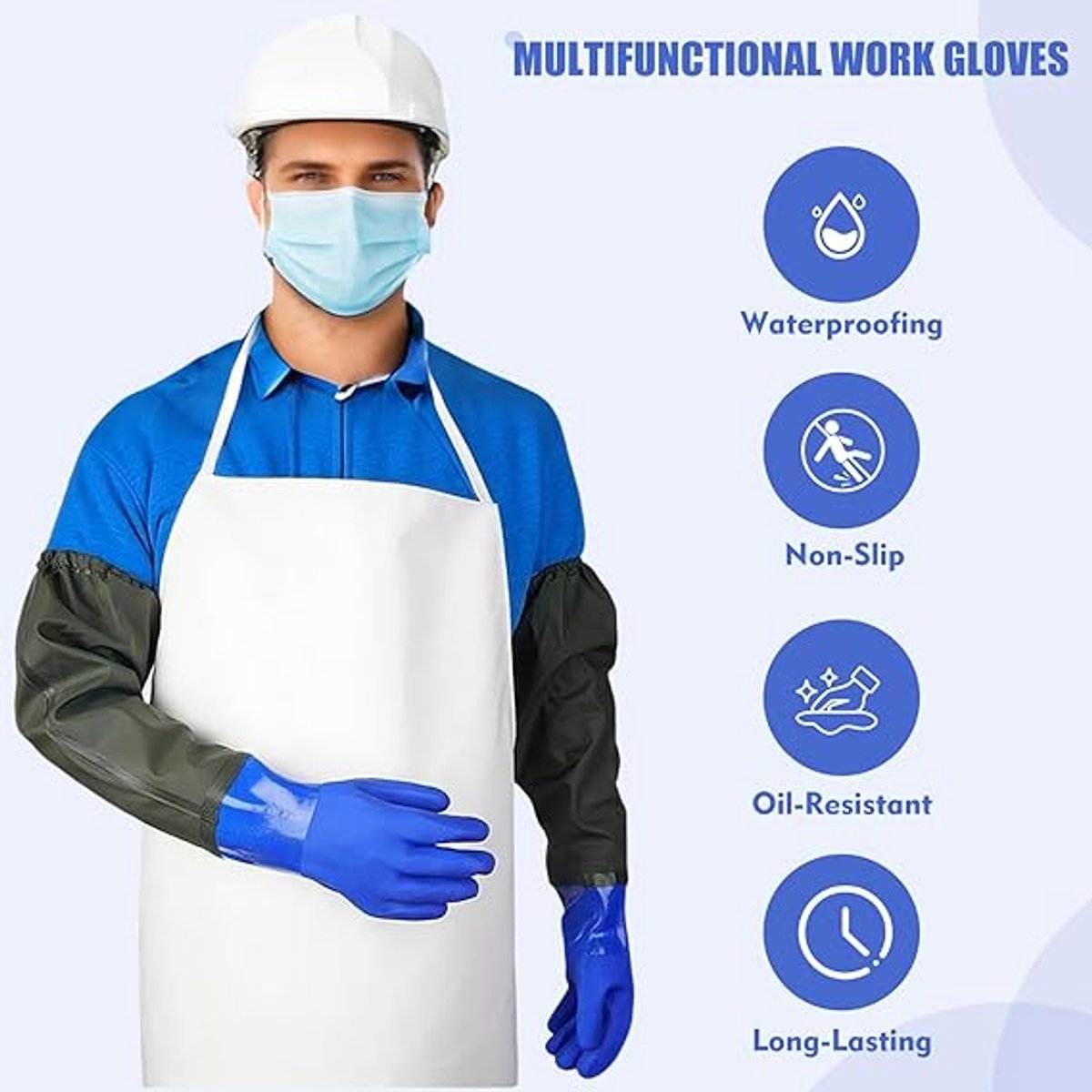 Long rubber gloves - Gloves - Waterproof gloves - Pond gloves
