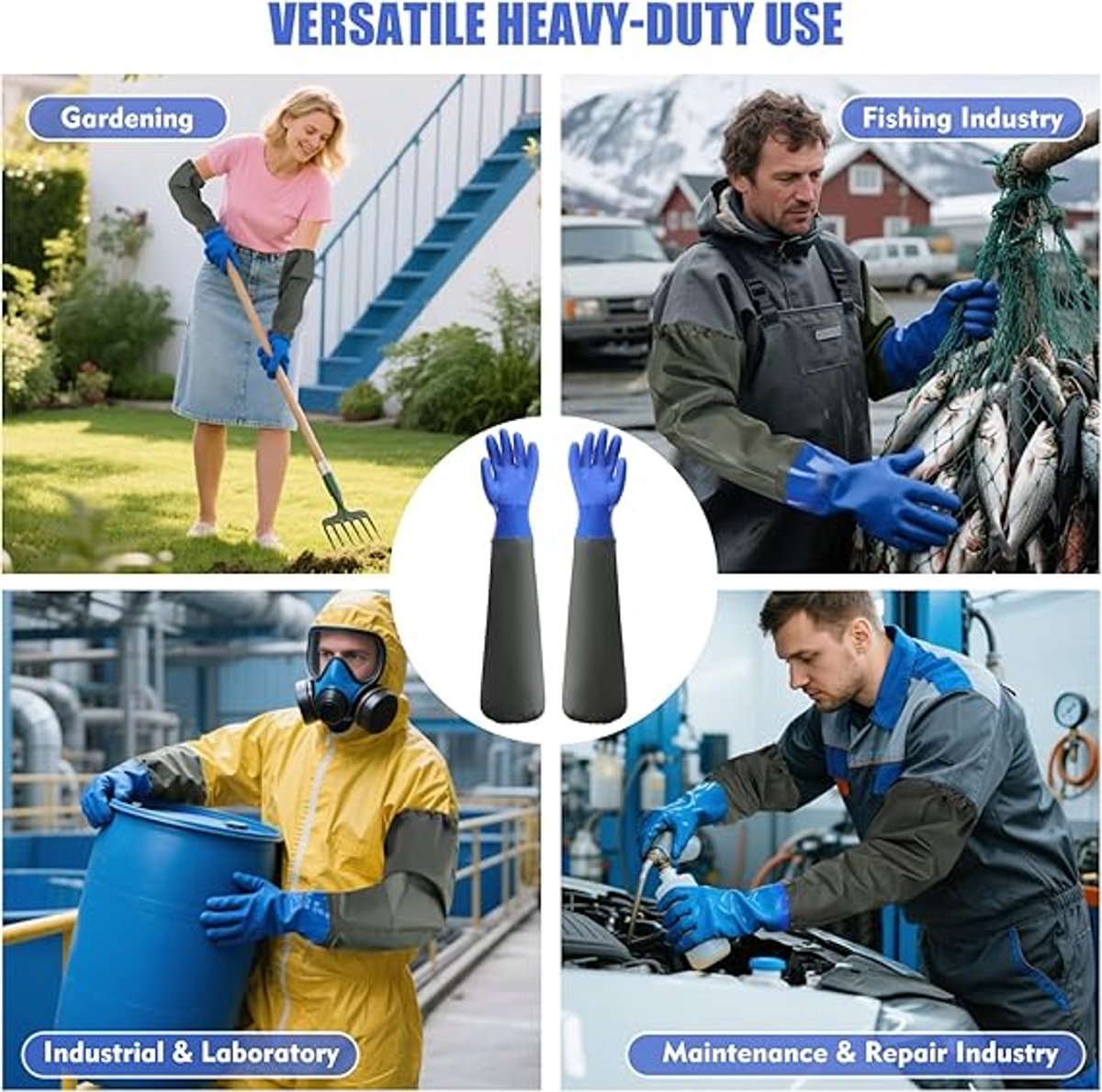 Long rubber gloves - Gloves - Waterproof gloves - Pond gloves