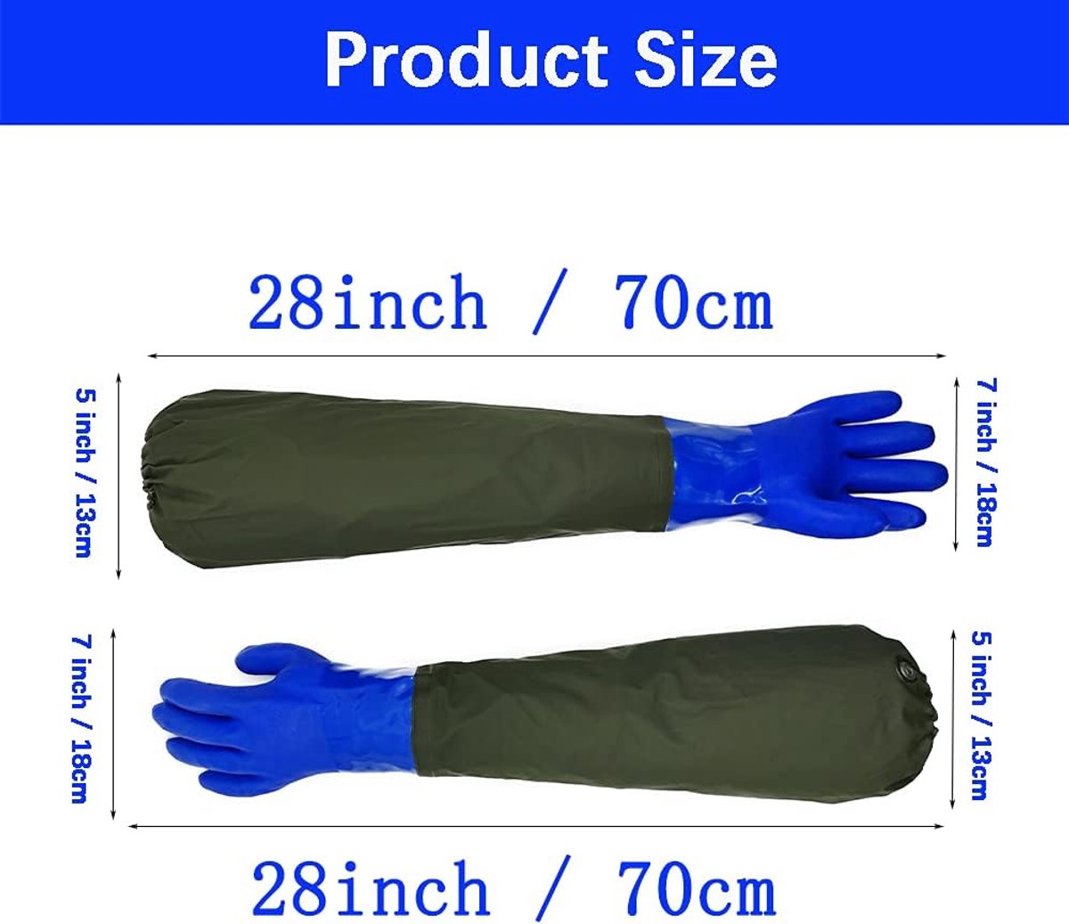 Long rubber gloves - Gloves - Waterproof gloves - Pond gloves