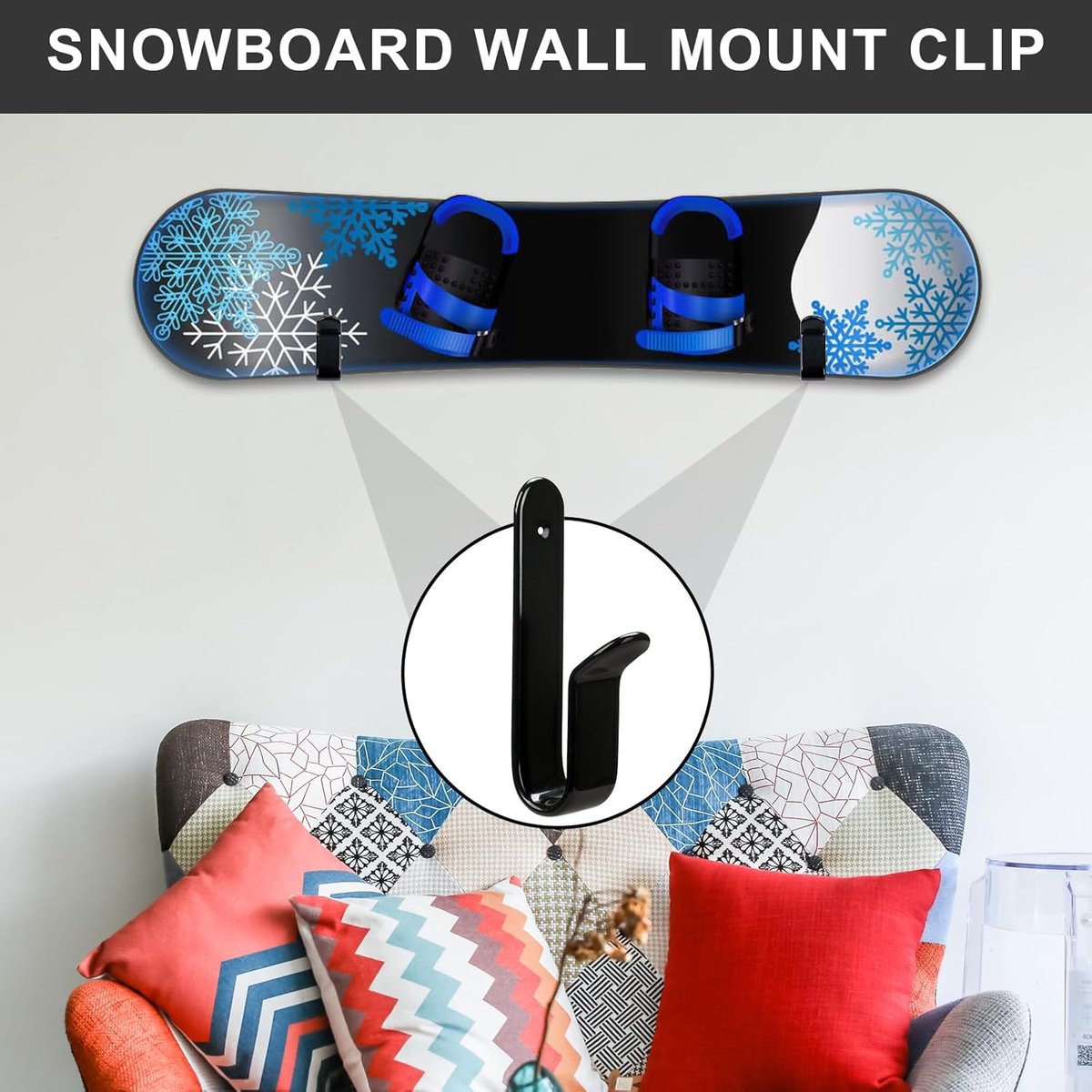 2 pieces - Skateboard wall mount - snowboard wall mount