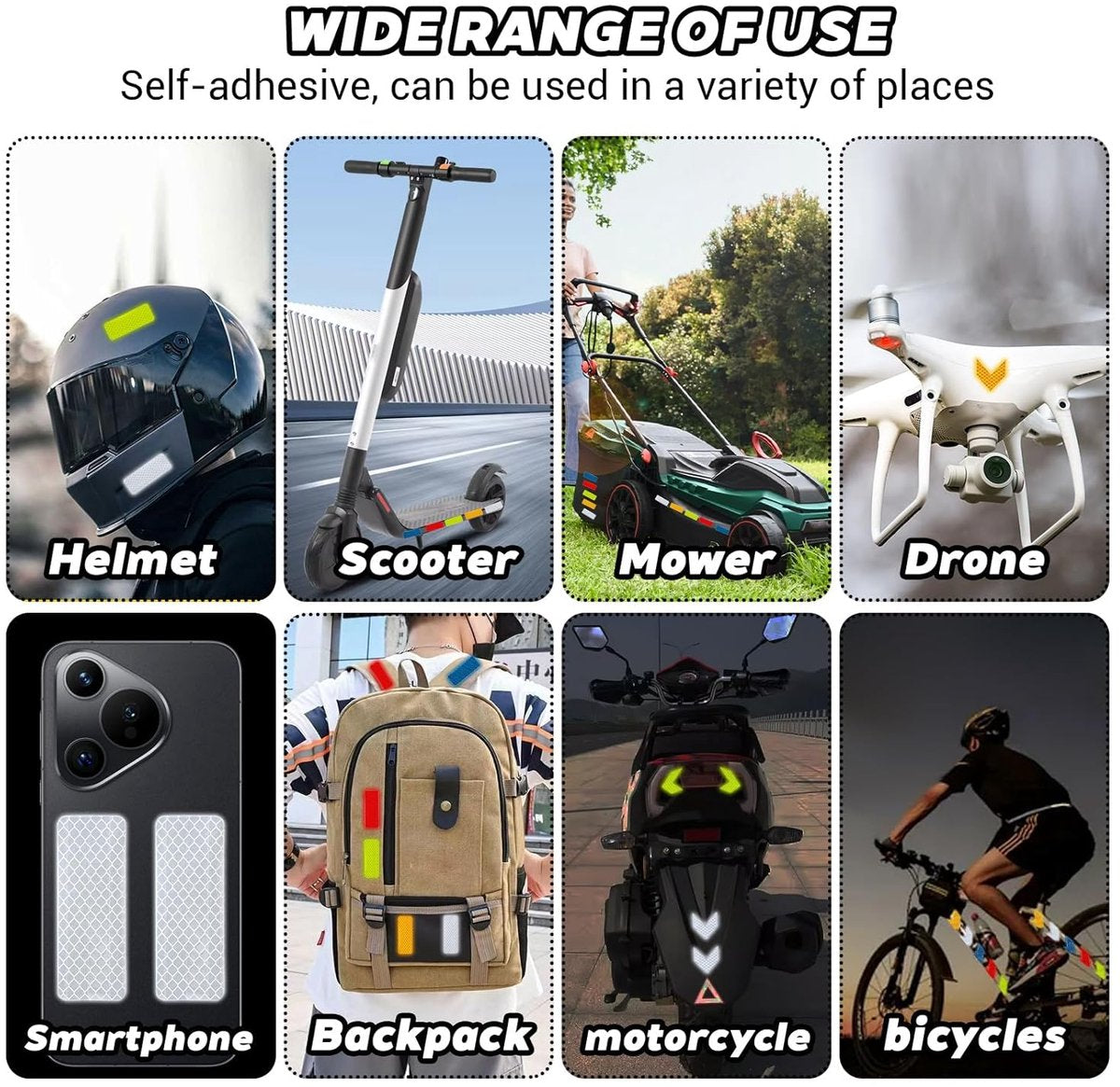 100 pieces - reflective stickers - reflective tape - reflective safety