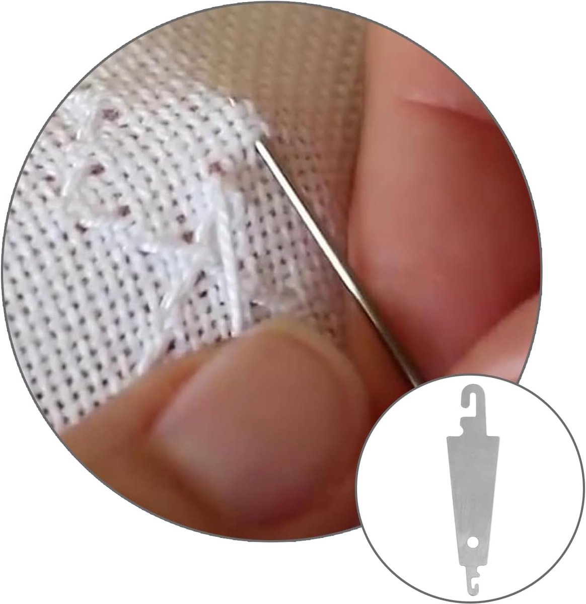 20 pieces - Needle threader - Seam guide - Sewing aid - stainless steel hook needle threader - embroidery and cross-stitch needle threading tool - hand sewing machine DIY tool - sewing tools - sewing accessories - for large eye needles - 50*12 mm