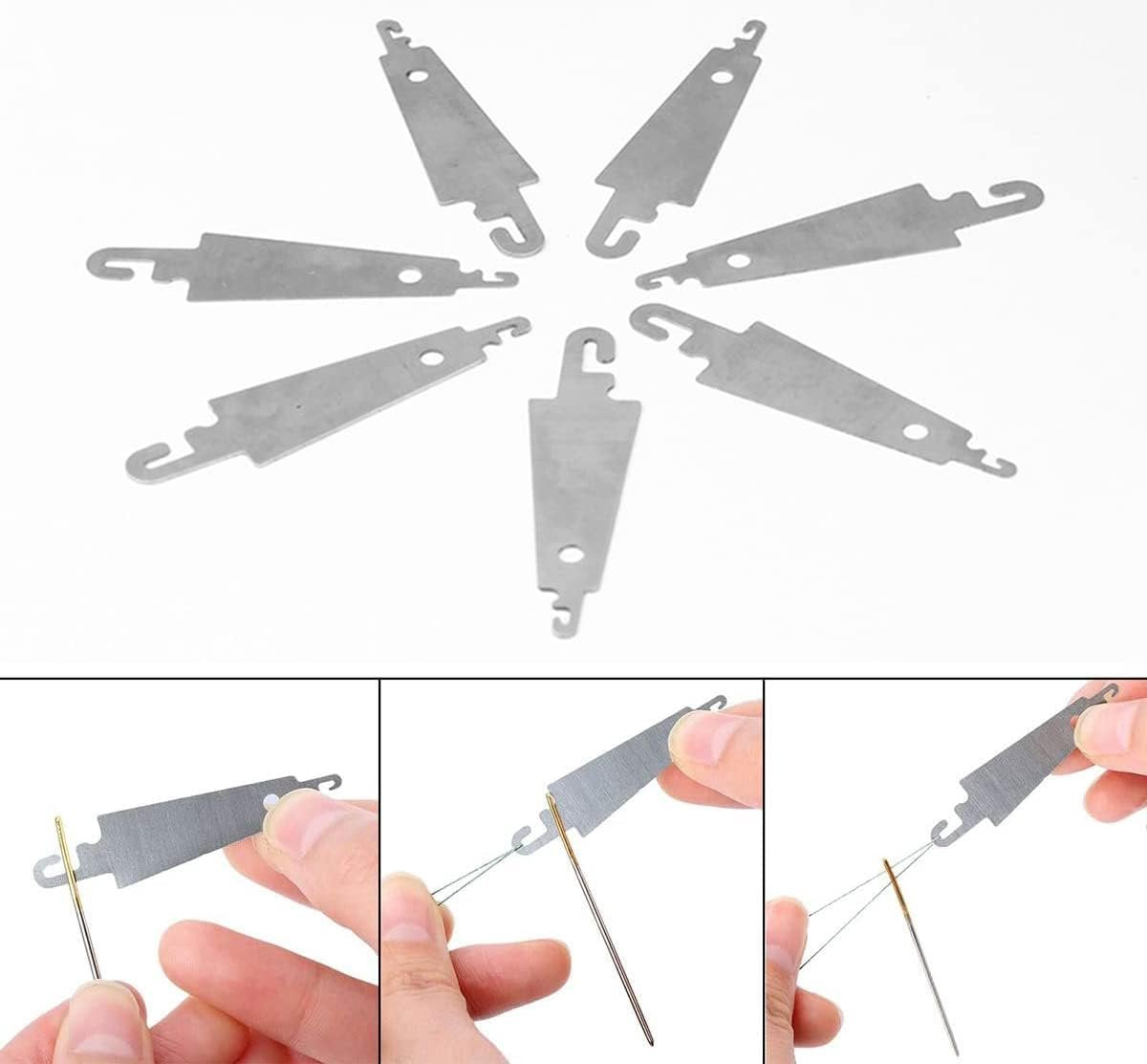20 pieces - Needle threader - Seam guide - Sewing aid - stainless steel hook needle threader - embroidery and cross-stitch needle threading tool - hand sewing machine DIY tool - sewing tools - sewing accessories - for large eye needles - 50*12 mm