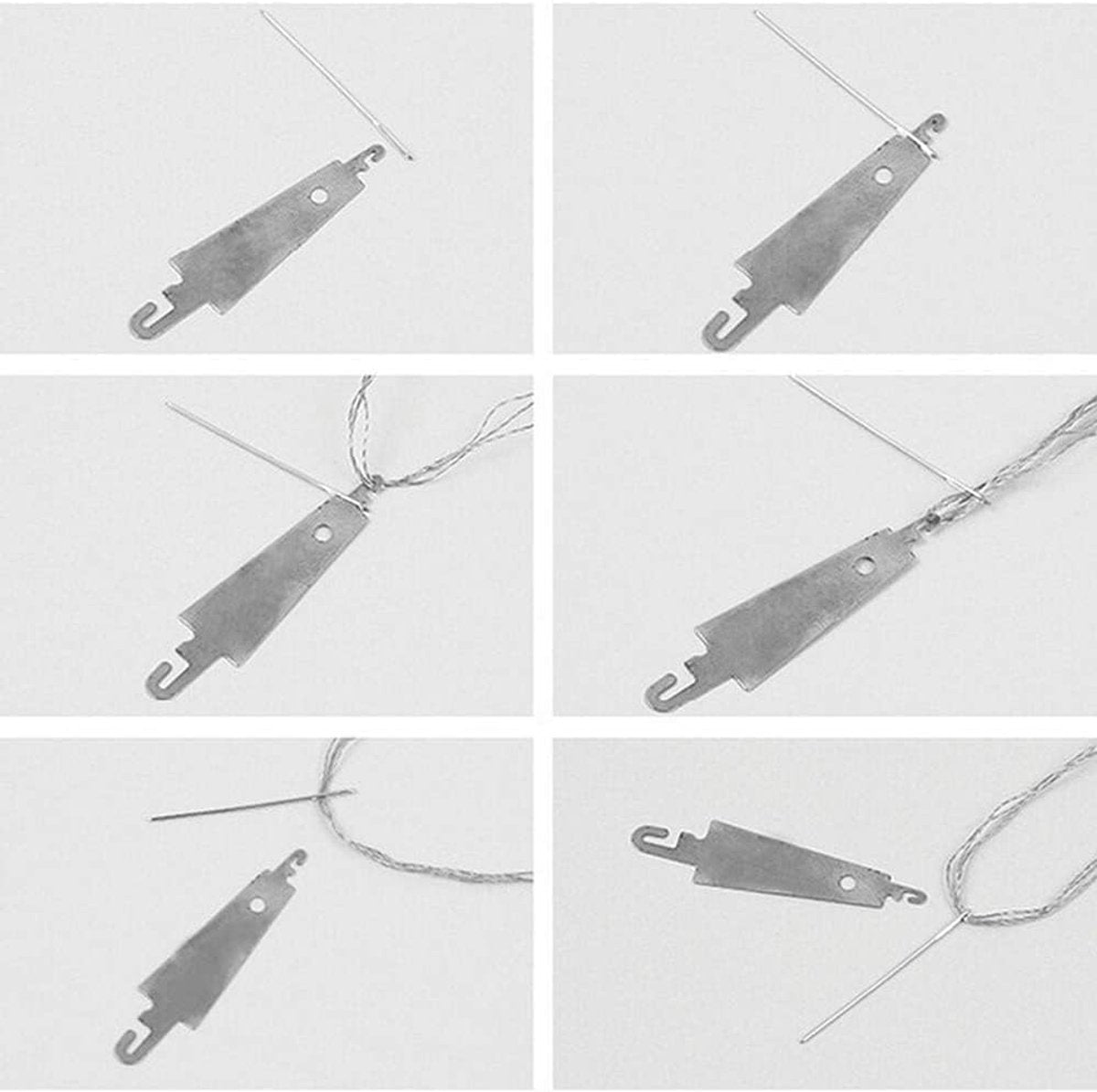20 pieces - Needle threader - Seam guide - Sewing aid - stainless steel hook needle threader - embroidery and cross-stitch needle threading tool - hand sewing machine DIY tool - sewing tools - sewing accessories - for large eye needles - 50*12 mm
