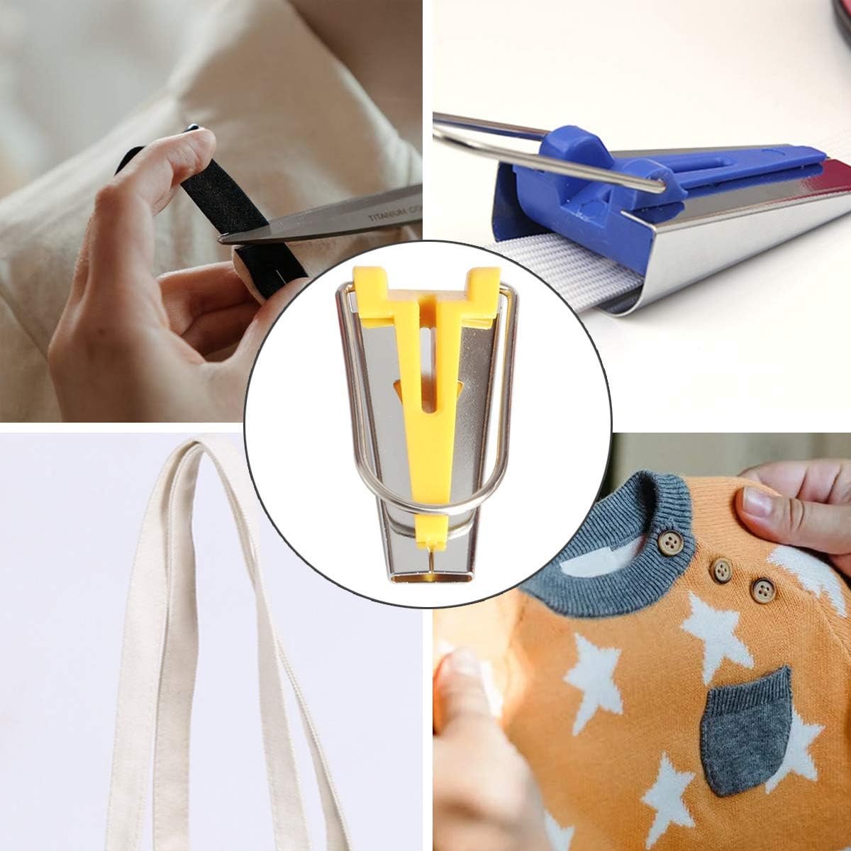 5-piece set - Bias Tape Maker Set - of 5 sizes (6 mm/9 mm/12 mm/18 mm/25 mm) - for sewing and quilting Bias tape - fabric bias tape maker Sewing machine tools - for DIY patchwork - Sewing machine accessories - Sewing tools