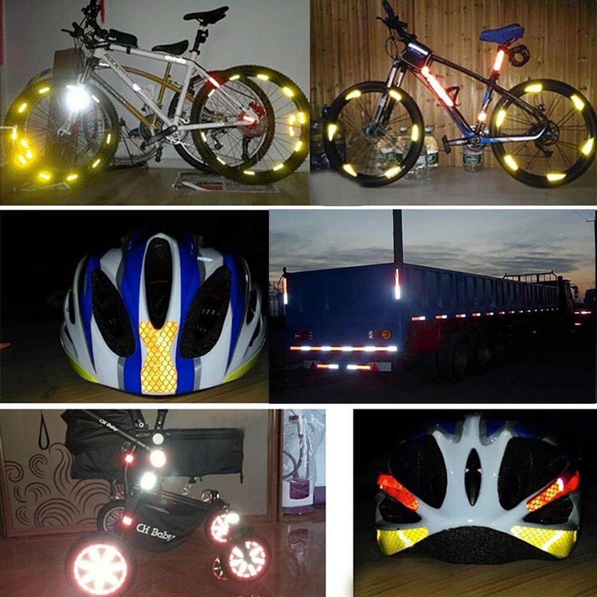 Reflective Tape - Reflection Tape - R2 rolls 5cm × 3 Meters - Self-Adhesive - Reflective Tape - Reflective Tape Self-Adhesive Sticker High Visibility - For Vehicles Cars Trailers Bicycles Helmets - White & Red