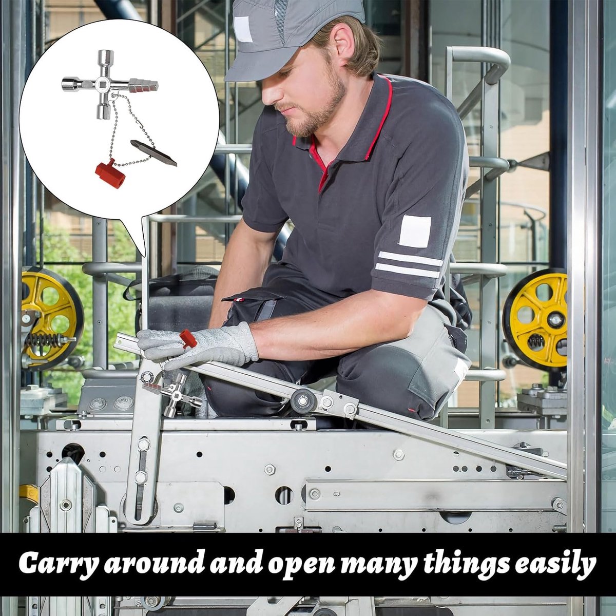 pieces - 4-way key - universal key - square key - triangular key - elevator keys - panel key - electrical meter cabinet key - multifunctional key set - for water and electricity meters, radiators, gas meters