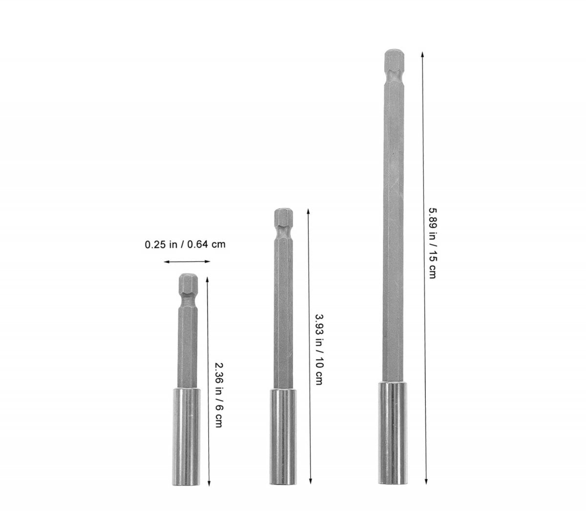 pieces - magnetic drill extension holder - magnetic bit holder set - hexagonal shank - magnetic drill chuck - quick-change bit set for electric drill and screwdriver - for car maintenance, DIY and repairs - 60/100/150 mm