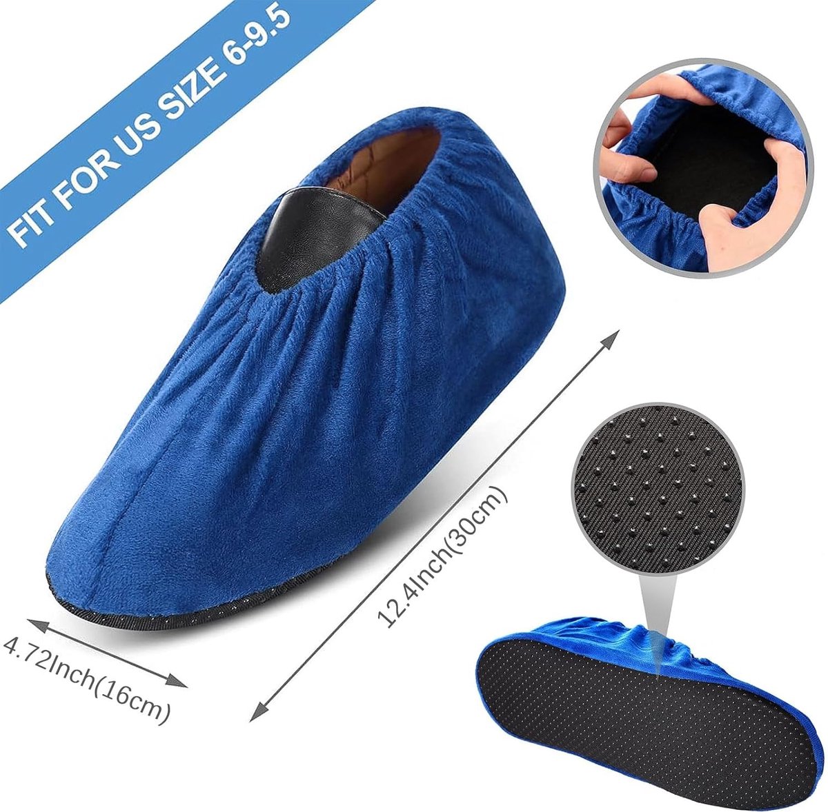 Overshoes - Shoe Cover - Shoe Protectors - Sturdy Shoe Covers - Shoe Covers - Reusable Shoe Covers - Reusable Fabric Overshoes - 8 Pairs - 31.5 x 12cm - Adult - Washable - Strong - Durable - Non-slip