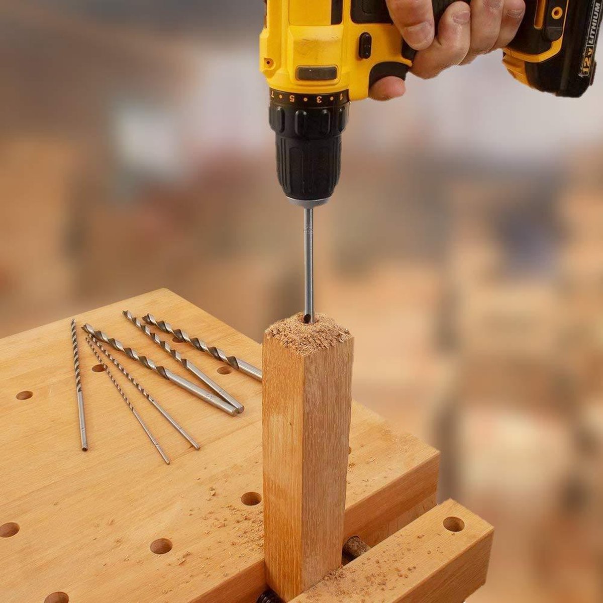 8 pieces twist drills HSS long wood twist drill set - diameters 4 mm 42 mm 45 mm 5 mm 52 mm 6 mm 8 mm 10 mm