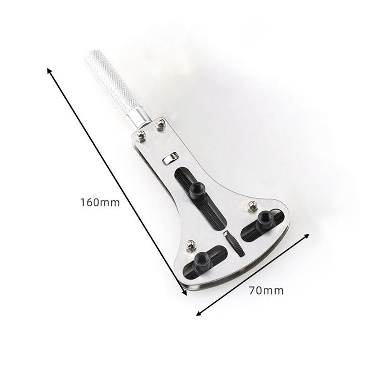 Watch Case Opener - Watch Opener - Metal - Watchmaker Tools - Watch Tools - Watch Repair - Watch Back Opener Key - With Opening Screws - For Diameters Smaller Than 55mm - 16*7cm - Silver