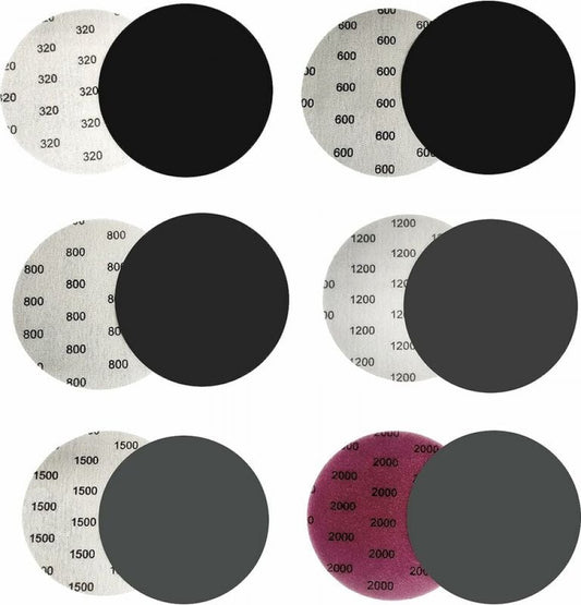 Sandpaper set - Grit 320/600/800/1200/1500/2000 - 75mm - sandpaper