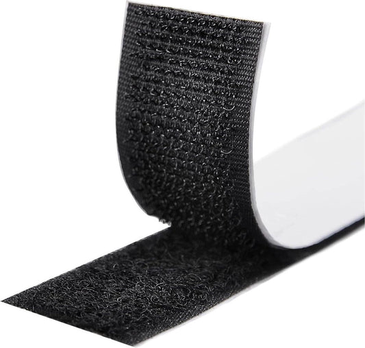 Self-adhesive hook and loop tape 10 meters - black hook and loop tape