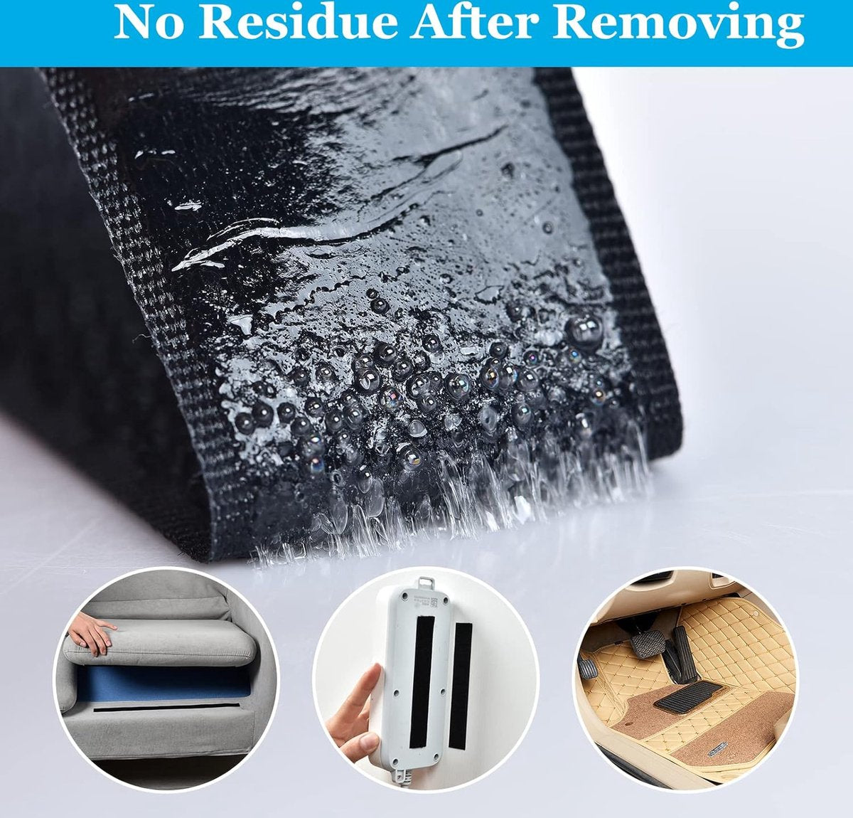 Self-adhesive hook and loop tape 10 meters - black hook and loop tape - extra strong - Strong double-sided self-adhesive tapes - Black - 10m * 2cm - Grip tape - Hook and loop tape