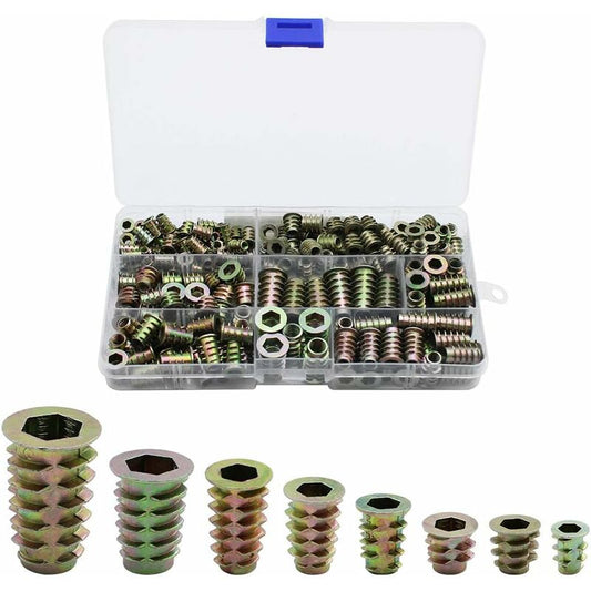230 Pieces Zinc Alloy Hexagonal Threaded Insert Nuts, Threaded Insert Nuts