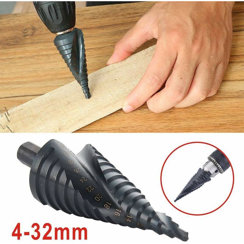 HSS Step Drill Conical Metal Drill Bit 4-32mm for Screwdriver on Steel