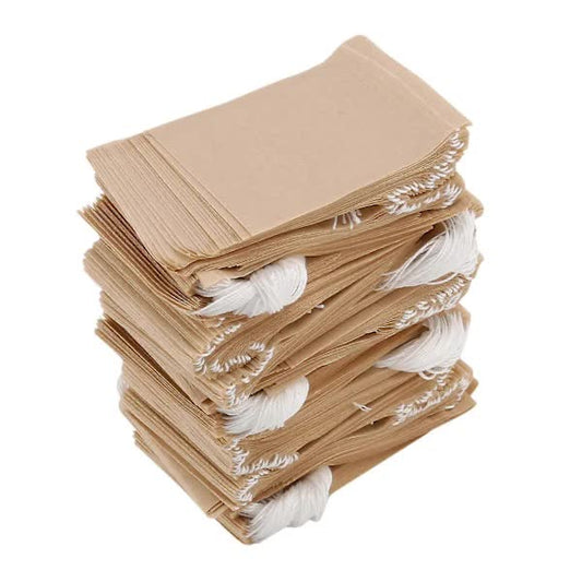 Tea Filter Bags, Disposable Paper Tea Bag with Drawstring