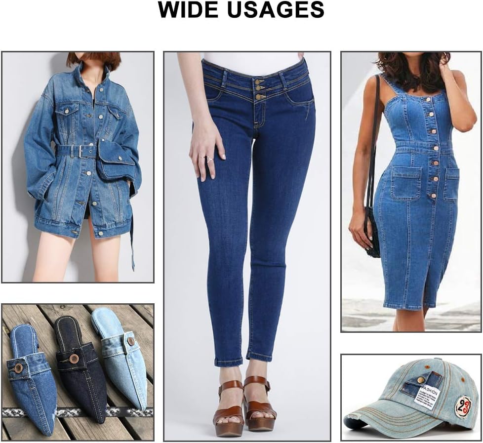 15 Sets Replacement Jeans Buttons, 17mm No-Sew Nailess Removable