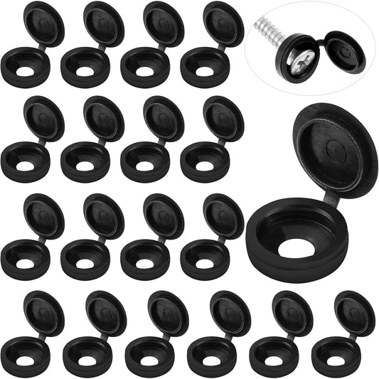 100 Pieces Hinged Screw Cover Caps Plastic Shutter Screw Caps