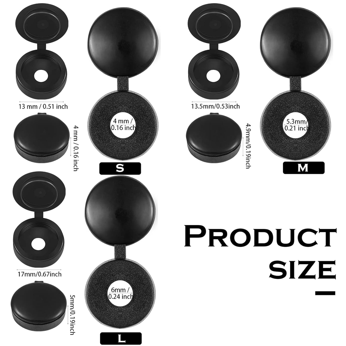 100 Pieces Hinged Screw Cover Caps Plastic Shutter Screw Caps