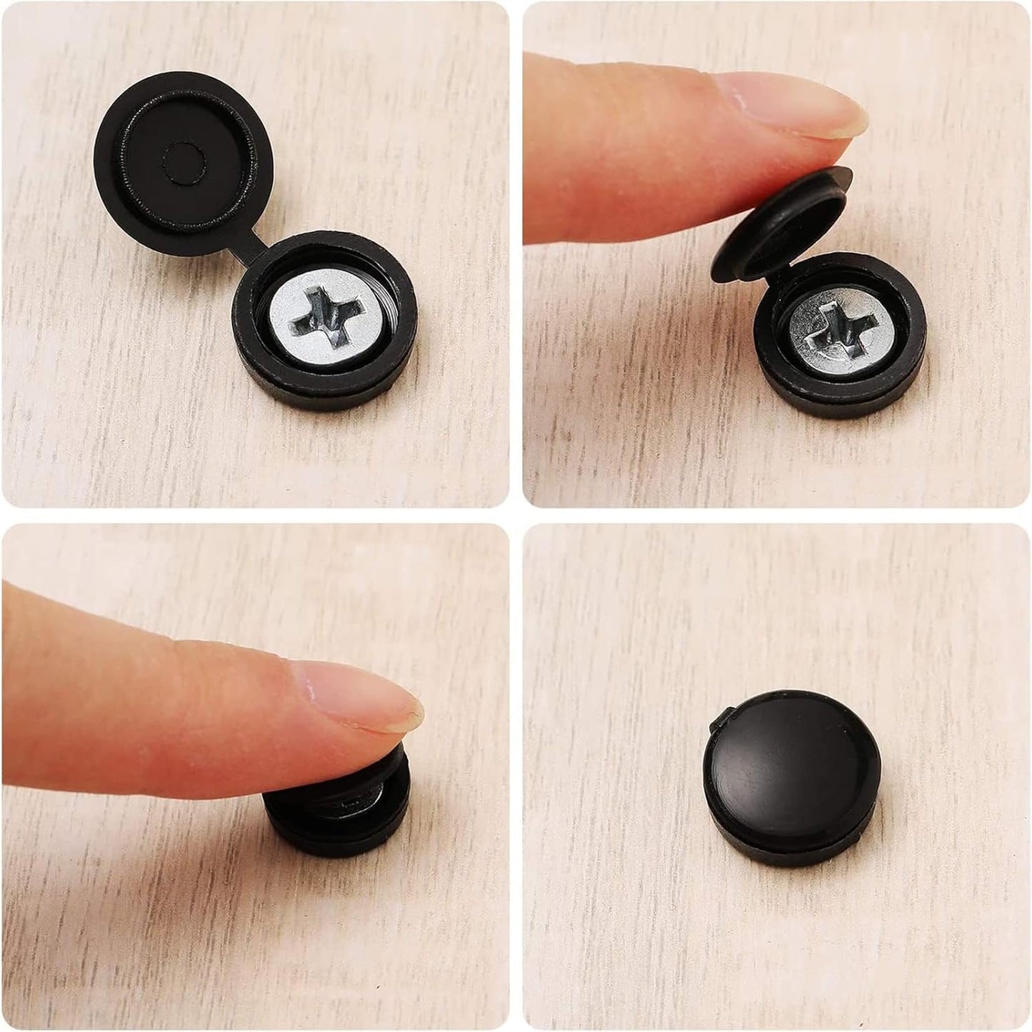 100 Pieces Hinged Screw Cover Caps Plastic Shutter Screw Caps