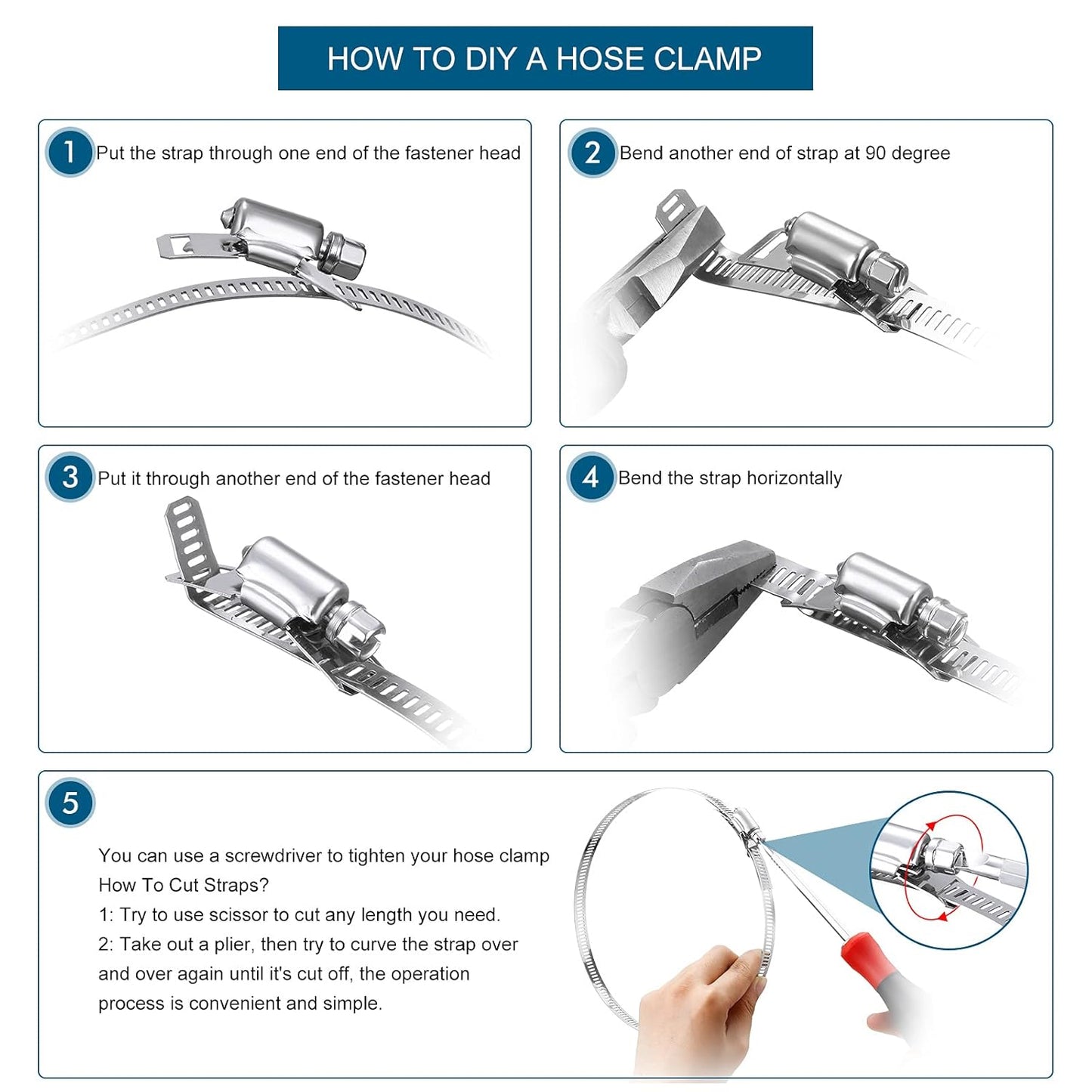 Hoses Clamps, Clamps Worm, Worm Clamps Stainless Steel