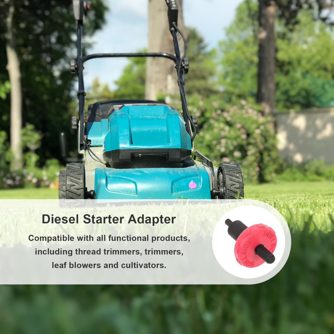Alloy Steel Mower Starter Adapter, Electric Drill Attachment for Starting Lawn Mower