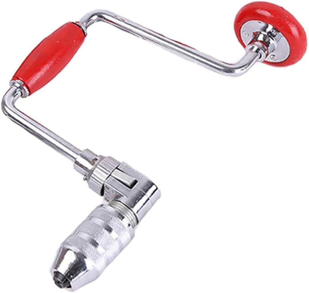 Swing Bit Brace with 4 Jaw Chuck, Hand Drill Manual Hand Crank Drill with A Bit