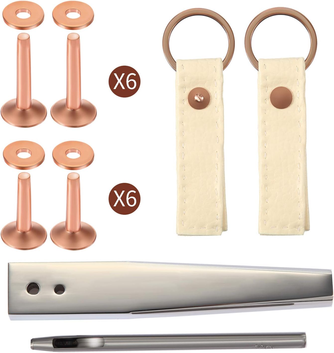 50 Pcs Copper Rivet and Burr 9 and #12 Copper Leather Brass Rivets Fastener