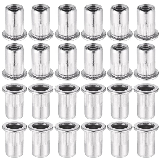 60pcs 304 Stainless Steel Rivet Nut M8 Flat Head Blind Nut Threaded