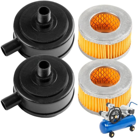 20mm Thread Air Compressor Intake Filter Muffler with Plastic Cover 2pcs for Pneumatic