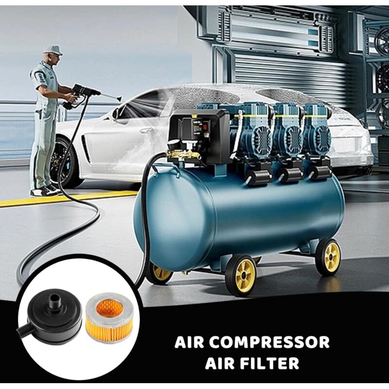 20mm Thread Air Compressor Intake Filter Muffler with Plastic Cover 2pcs for Pneumatic