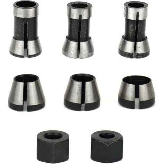 Router Collet Set of 6 - 6mm 6.35mm 8mm Countersunk Milling Chuck Collet