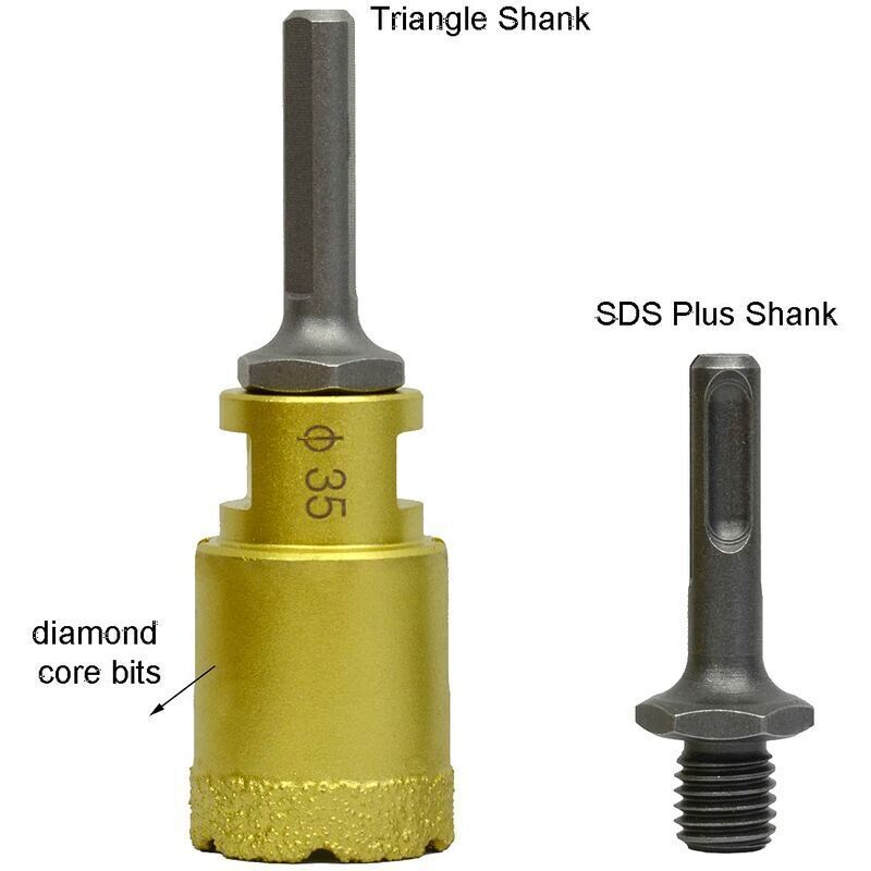 M14 external thread to SDS Plus internal thread and internal triangle adapter for drill grinder