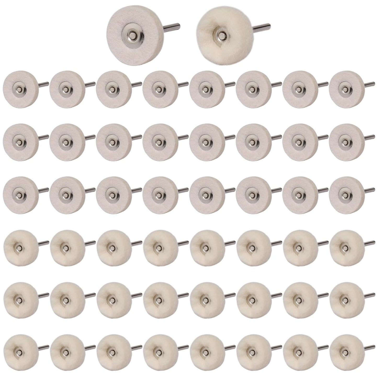 50 PCS 1 Inch Wool Felt Polishing Accessory Kits, 25 Each Spherical