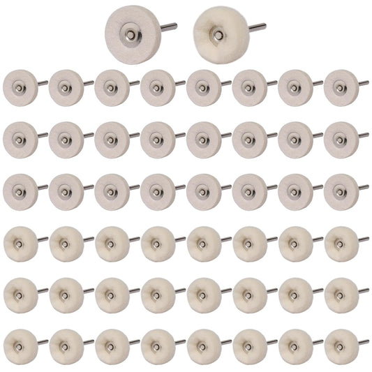 50 PCS 1 Inch Wool Felt Polishing Accessory Kits, 25 Each Spherical