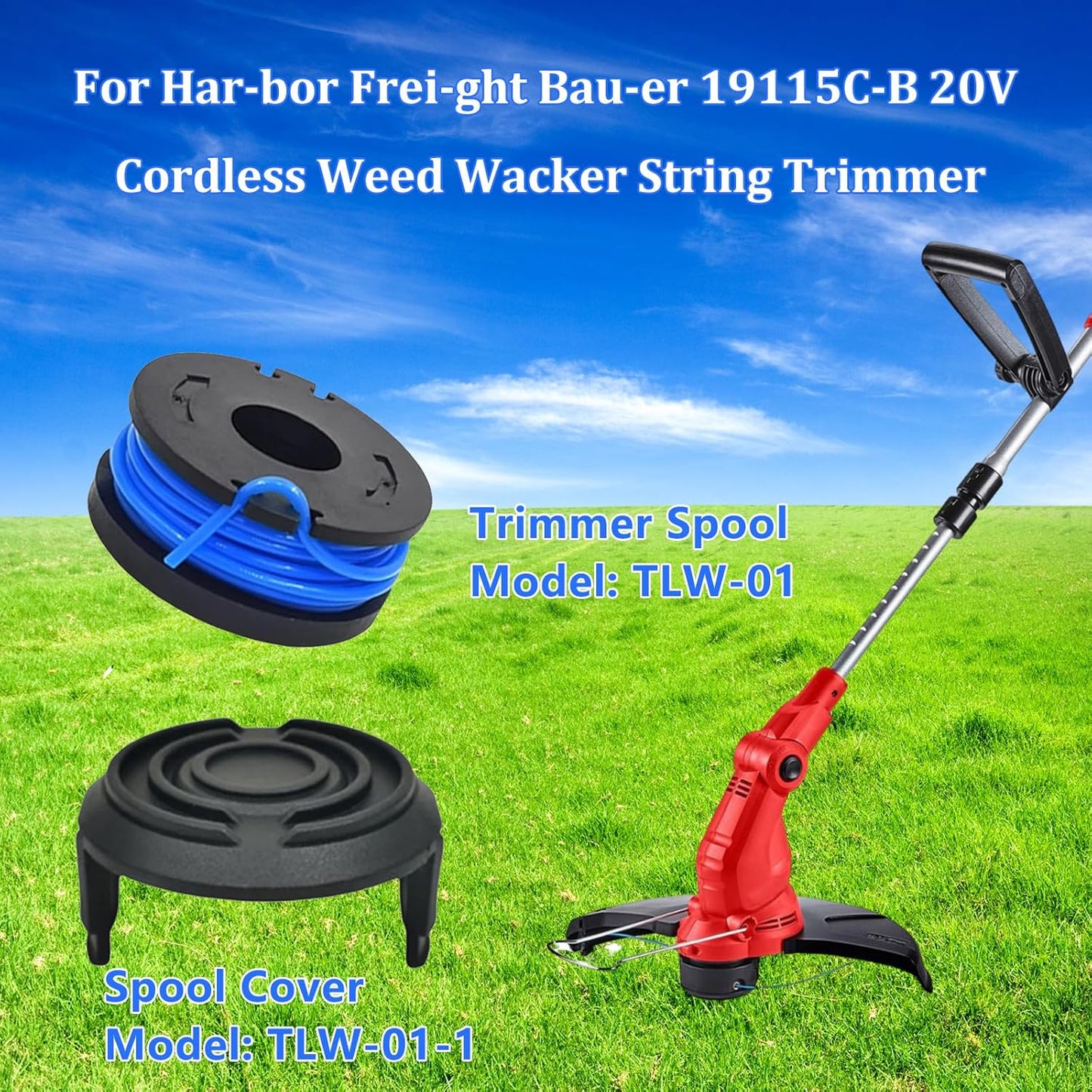 10-Pack String Trimmer Spool for Harbor Freight Bauer 19115C-B 20V