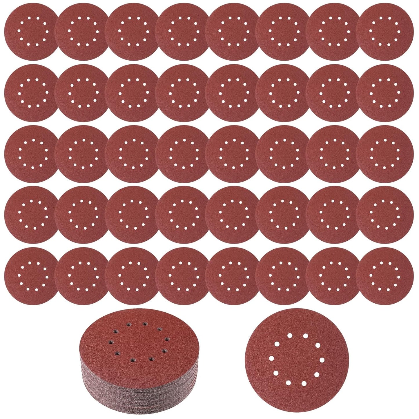 50 Pcs 9-Inch 10-Hole Drywall Sanding Discs Set