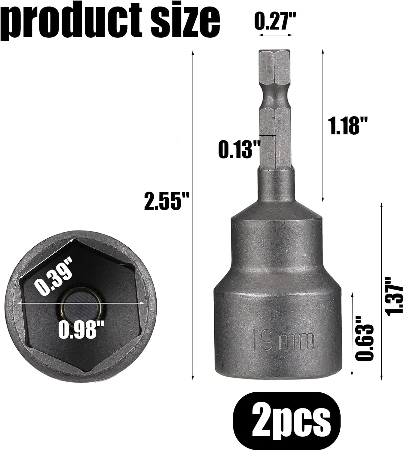 2 Pack RV Scissor Jack Socket, Camper Travel Trailer Jack Drill Adapter