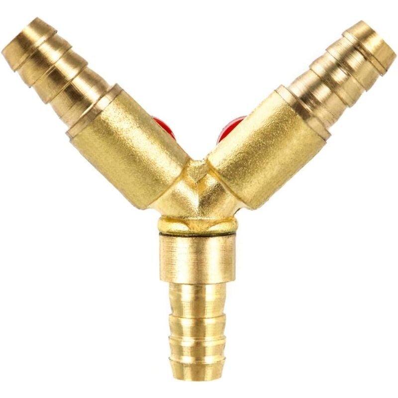 MUMU 3-Way Hose Connector Splitter Brass Zinc Alloy 10mm Ball Valve T-Hose Connector
