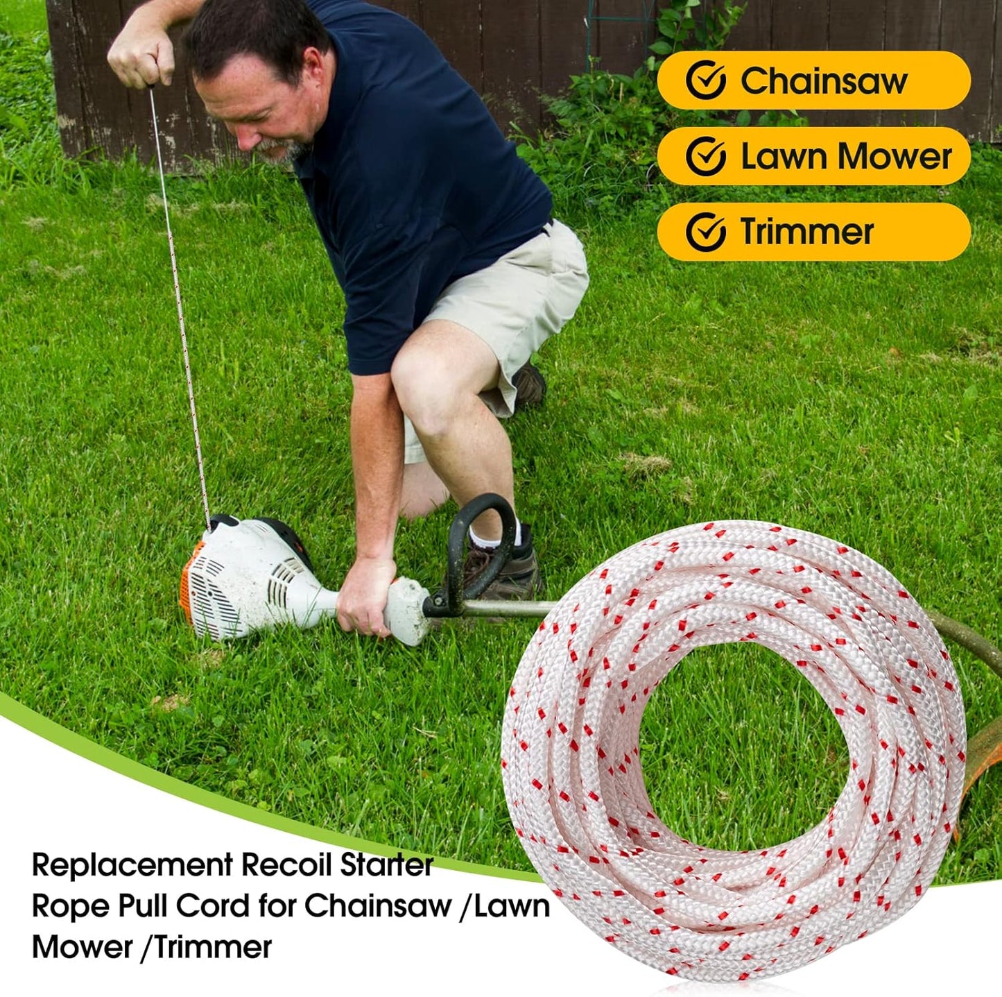 Replacement Starter Pull Cord (3.5mm) — 10 Meters - Compatible with Husqvarna