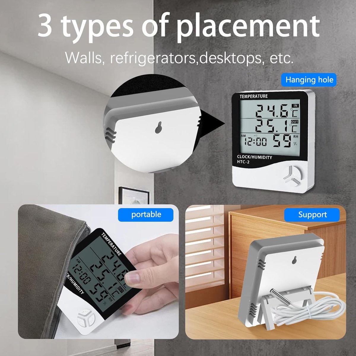 HTC-2 Indoor/Outdoor Temperature/Hygrometer - Digital Temperature