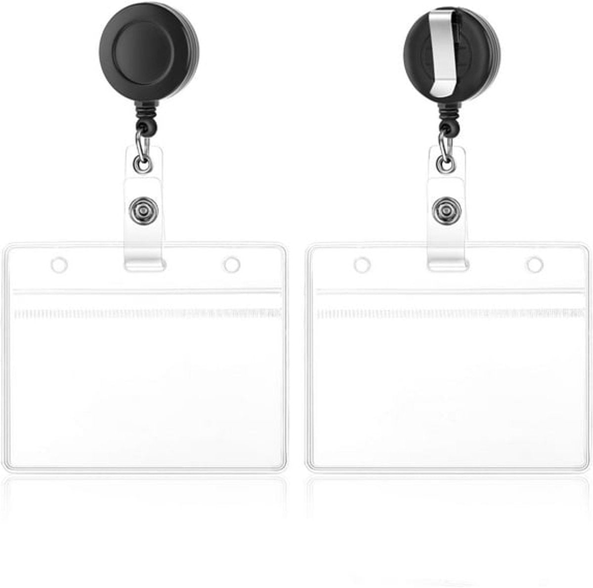 2-pack clear horizontal name labels - badge ID holders