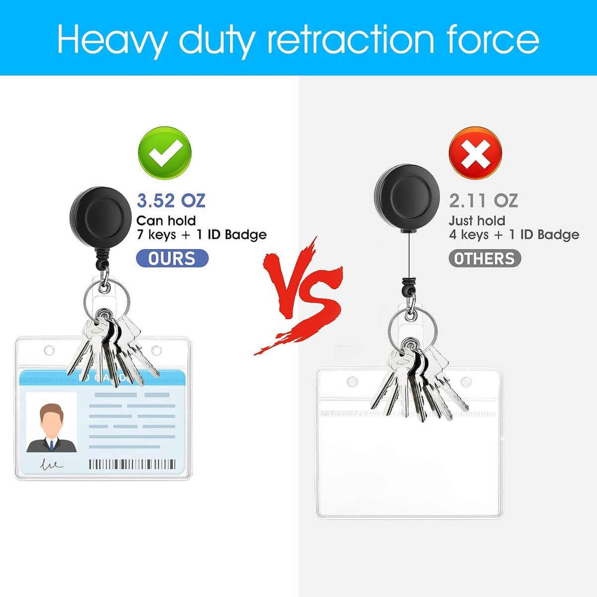 2-pack clear horizontal name labels - badge ID holders